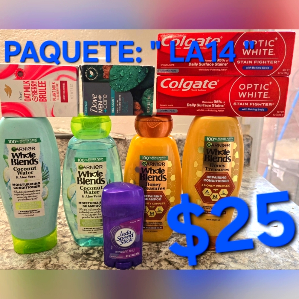 Garnier Whole Blends Hair Care and Colgate Bundle